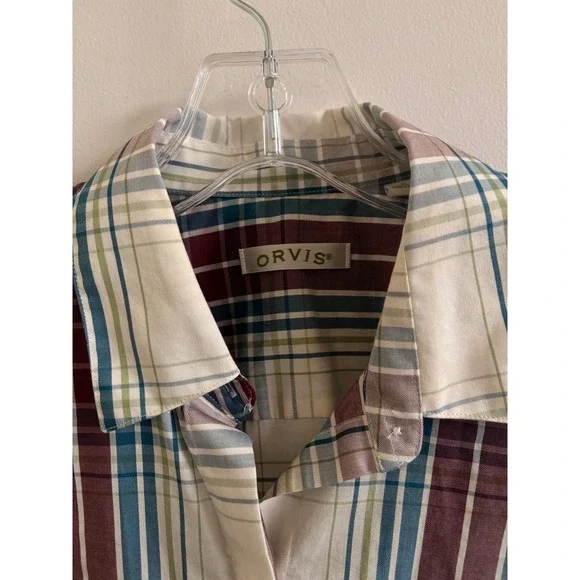 Orvis Womens Button Down Shirt Lot of 2 Plaid and Blue Long Sleeve Tops Small - Picture 6 of 13